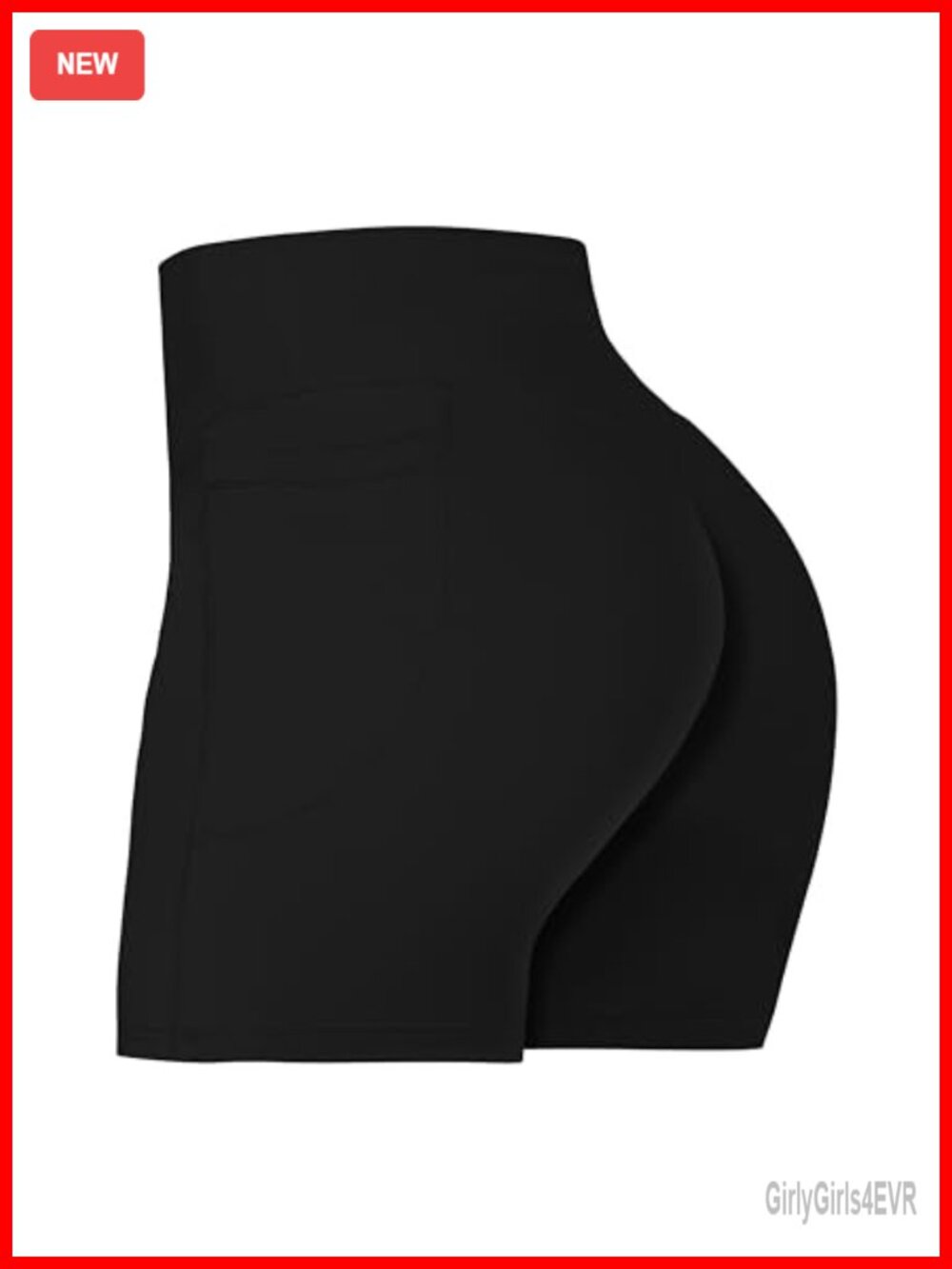No Front Seam Biker Shorts with Pockets High Waist Tummy Control Yoga Gym